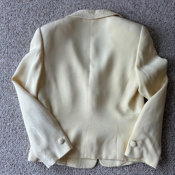 Escada Couture Luxury Vintage Butter Yellow Dress & Matching Jacket | Size 38 - Picture 6 of 15